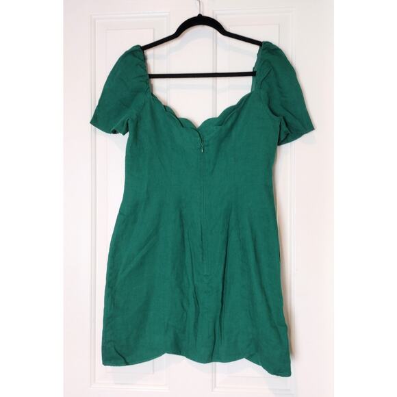 SALONI Emerald Green Scalloped Midi Dress - Picture 2 of 7